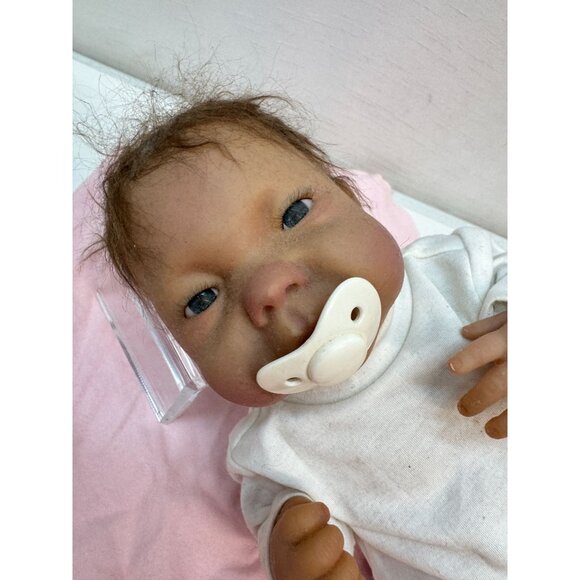 Newborn Realistic Baby Girl Aston Drake with Pacifier - Picture 11 of 16